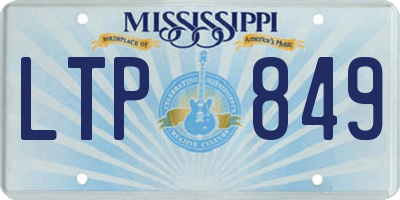 MS license plate LTP849
