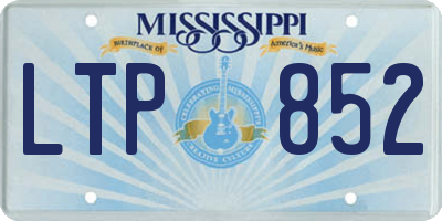 MS license plate LTP852