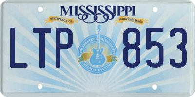 MS license plate LTP853
