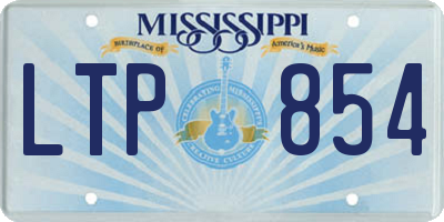 MS license plate LTP854