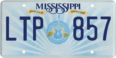 MS license plate LTP857