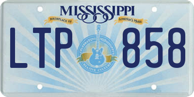 MS license plate LTP858