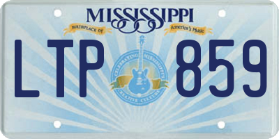 MS license plate LTP859