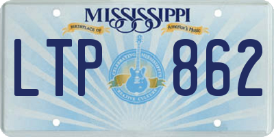 MS license plate LTP862