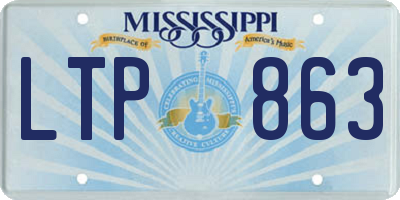 MS license plate LTP863