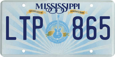 MS license plate LTP865