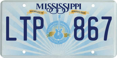MS license plate LTP867