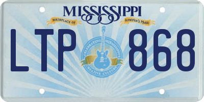 MS license plate LTP868