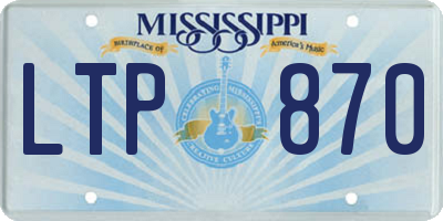 MS license plate LTP870
