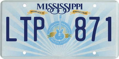 MS license plate LTP871