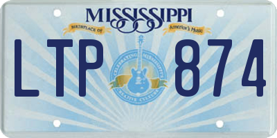 MS license plate LTP874