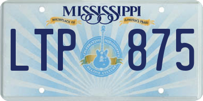 MS license plate LTP875
