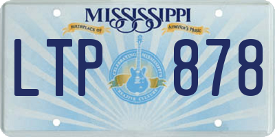 MS license plate LTP878