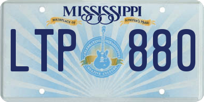 MS license plate LTP880