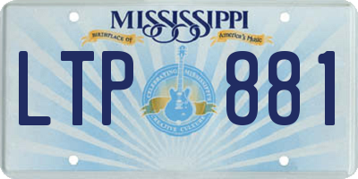 MS license plate LTP881