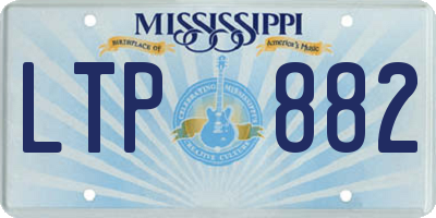 MS license plate LTP882