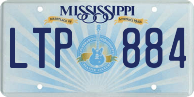 MS license plate LTP884