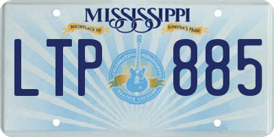 MS license plate LTP885