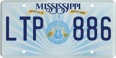 MS license plate LTP886