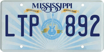 MS license plate LTP892