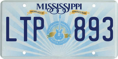 MS license plate LTP893