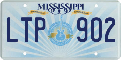 MS license plate LTP902