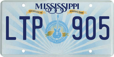 MS license plate LTP905