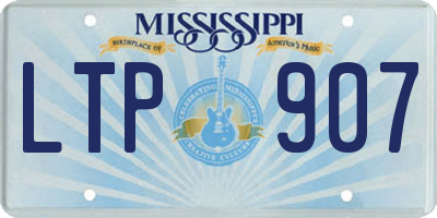 MS license plate LTP907