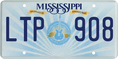 MS license plate LTP908