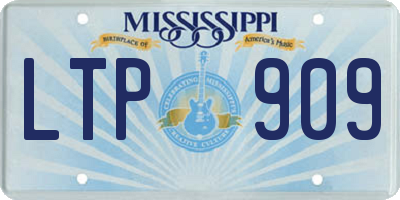 MS license plate LTP909