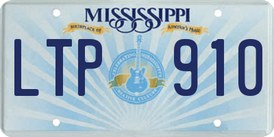 MS license plate LTP910