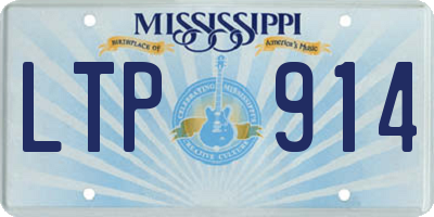 MS license plate LTP914