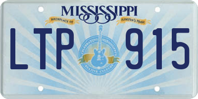 MS license plate LTP915