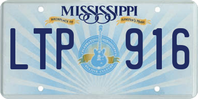 MS license plate LTP916