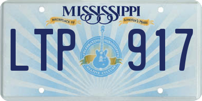 MS license plate LTP917