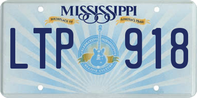 MS license plate LTP918