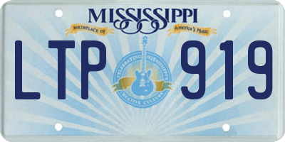 MS license plate LTP919