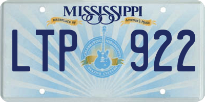 MS license plate LTP922