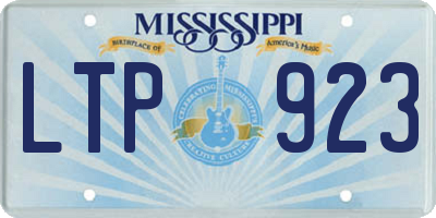 MS license plate LTP923