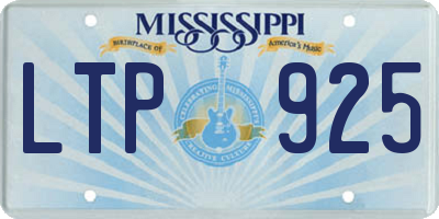 MS license plate LTP925