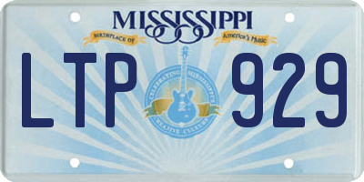 MS license plate LTP929