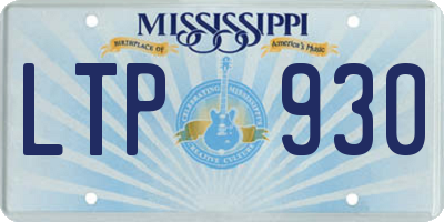 MS license plate LTP930