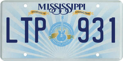 MS license plate LTP931
