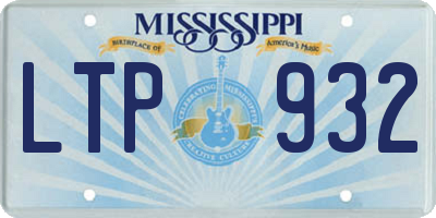 MS license plate LTP932