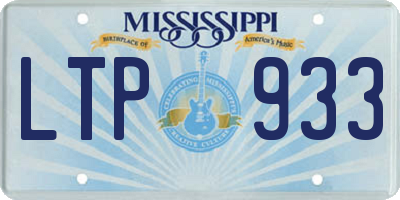 MS license plate LTP933