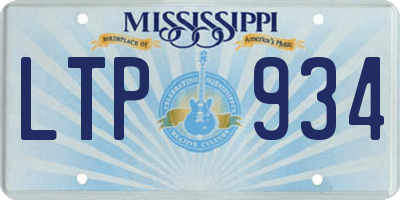 MS license plate LTP934