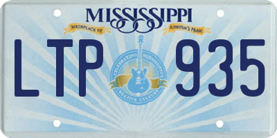 MS license plate LTP935