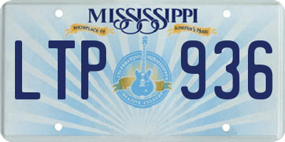 MS license plate LTP936