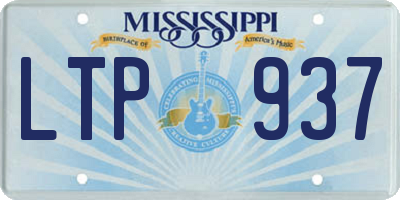 MS license plate LTP937