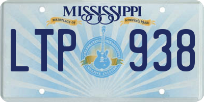 MS license plate LTP938